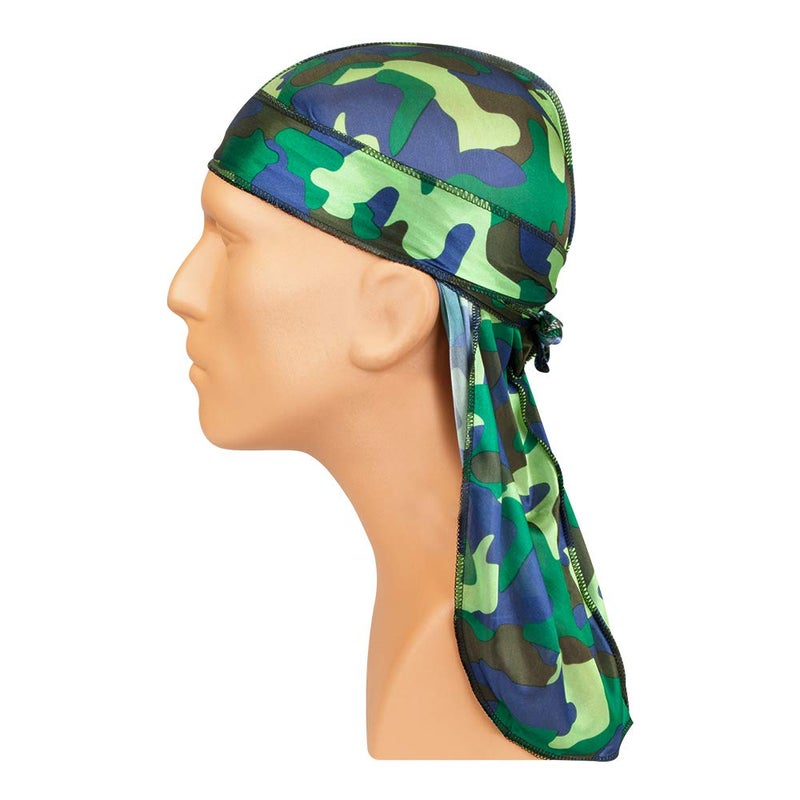 Tyche Silky Durag Royal Silky Collection Ultra Stretch Army Camo - Image 2